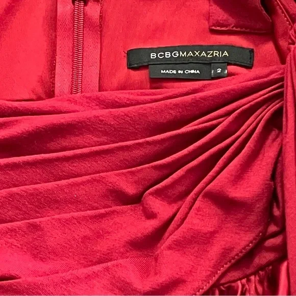 Vintage Y2K BCBG Maxazria Red Cocktail Party Silk Mini Dress XS Going Out Grad - Picture 6 of 9